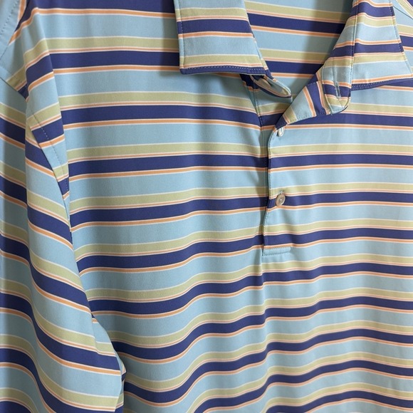 PETER MILLAR Summer Comfort Striped Multi Golf Outdoor Athleisure Polo Men's L - Picture 5 of 10